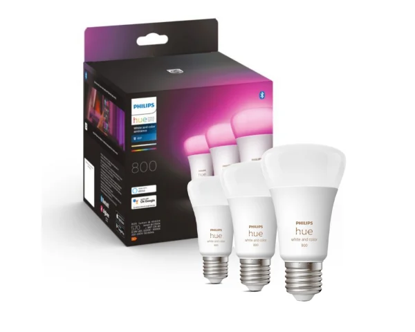 Pack de 3 bombillas inteligentes 6.5W E27 White and Color Ambiance - Philips Hue