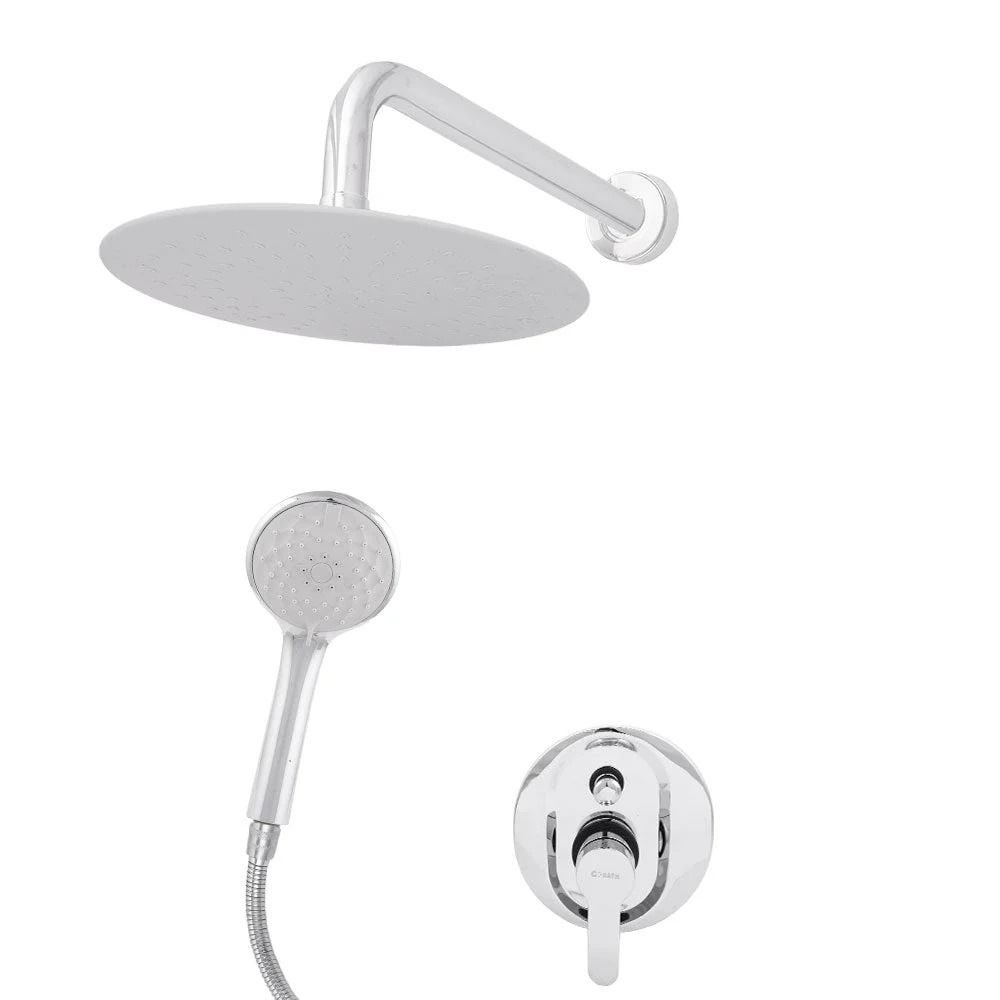Conjunto Ducha Latón/Zinc - Acero Inoxidable- ABS, Cromado, Agua Caliente-Fría, Monomando [QLI-FA-CS07