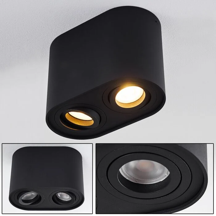 Quimper Lámpara de Techo Negro, 2 luces