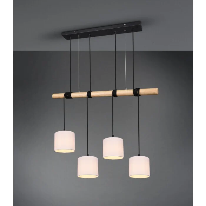 Reality Odin Lámpara Colgante LED Negro, 4 luces