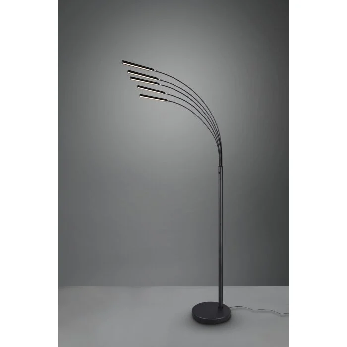 Reality Reed Lámpara de Pie LED Negro, 5 luces
