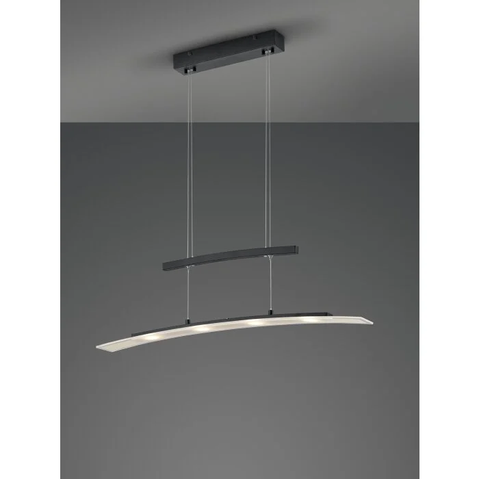 Reality Samos Lámpara Colgante LED Negro, 4 luces