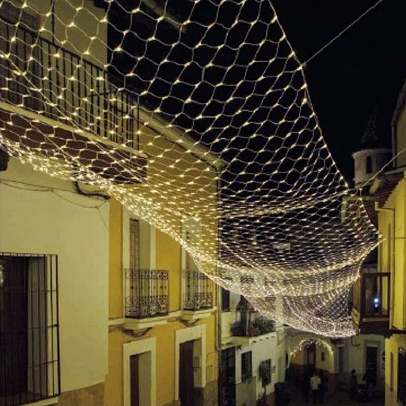 Red 200 LEDs luz cálida c/blanco exterior 200x100 enlazable