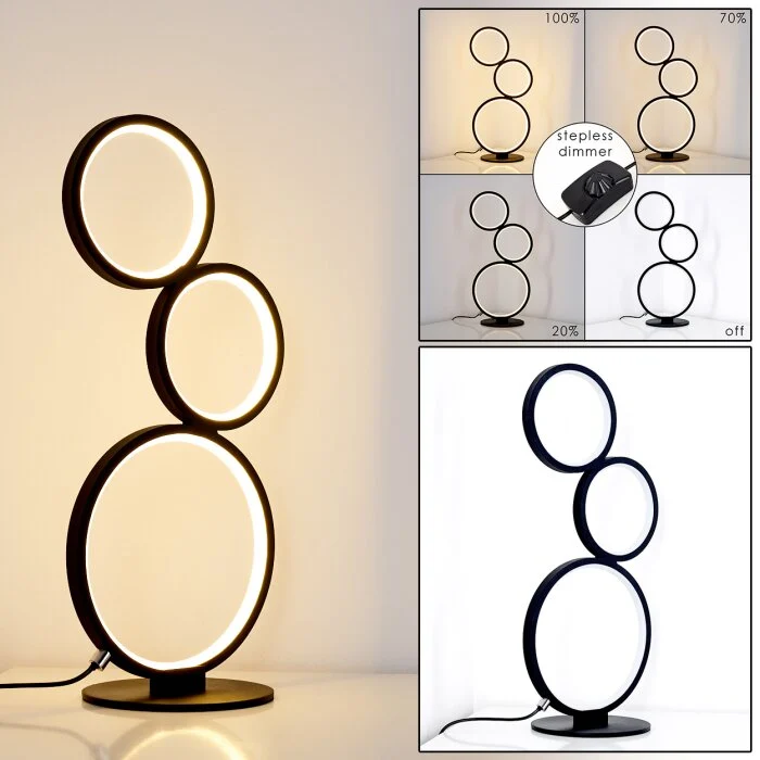 Rodekro Lámpara de Mesa LED Negro, 1 luz