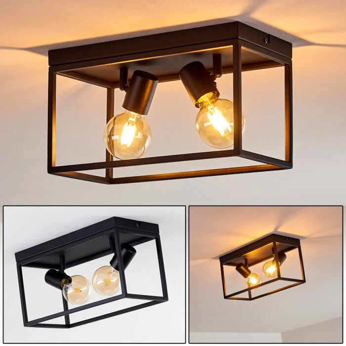 Ryssby Lámpara de Techo Negro, 2 luces