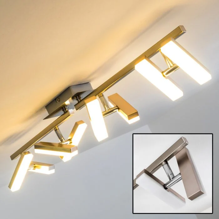Sakami Lámpara de techo LED Níquel-mate, 8 luces