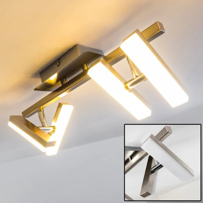 Sakami Lámpara de techo LED Níquel-mate, 4 luces