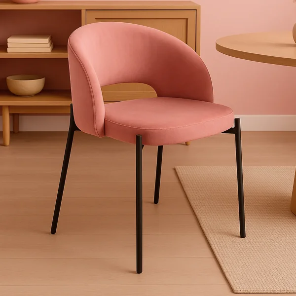 SILLA TAPIZADA TERCIOPELO ROSA CLOTILDE