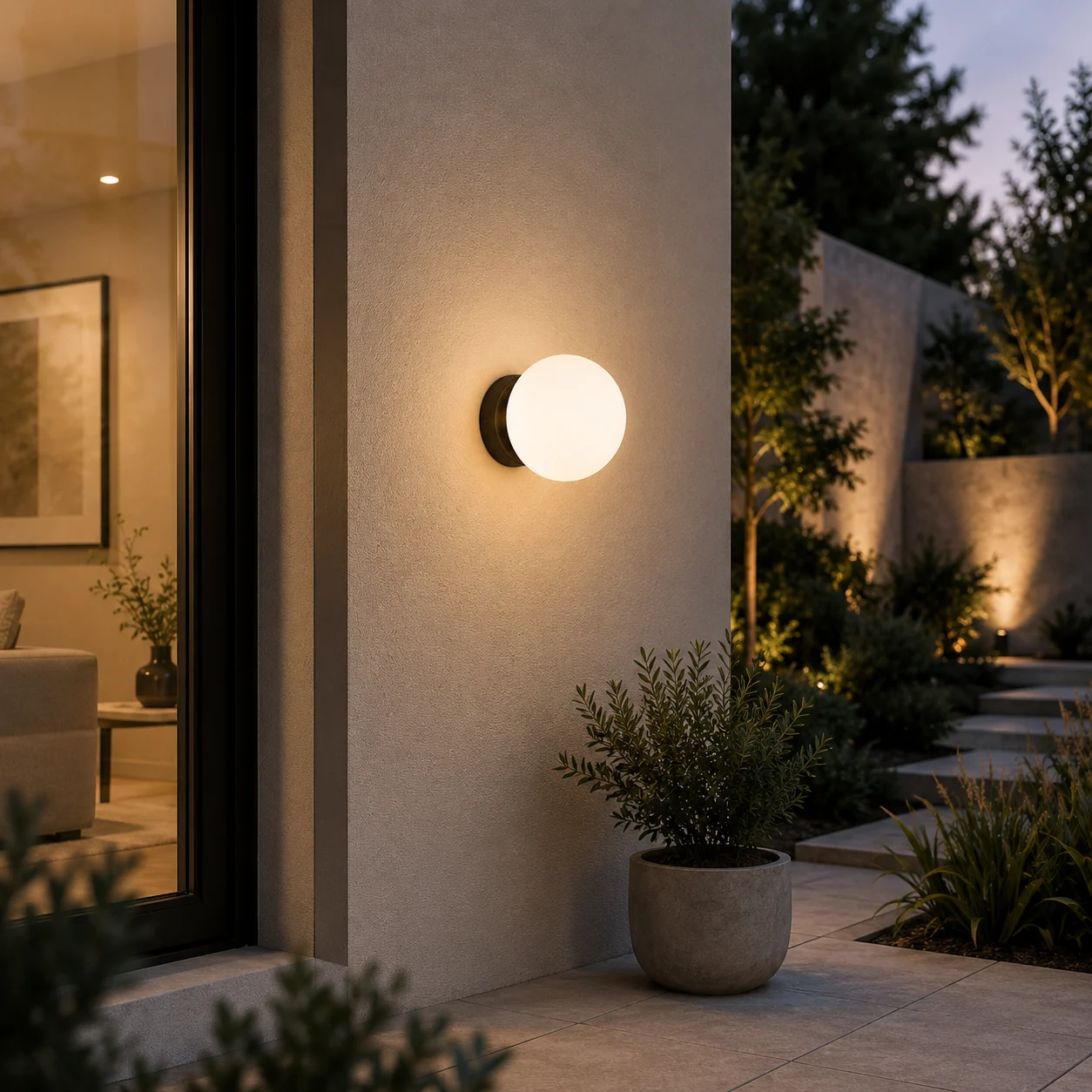 Aplique de pared bola cristal "Alba" IP44