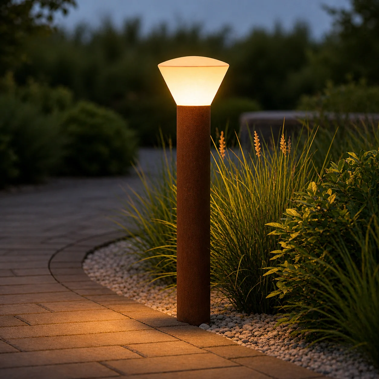 Baliza LED Exterior "Sonsonate" 60Cm 5W 220VAC 3000ºK Marron Oxido