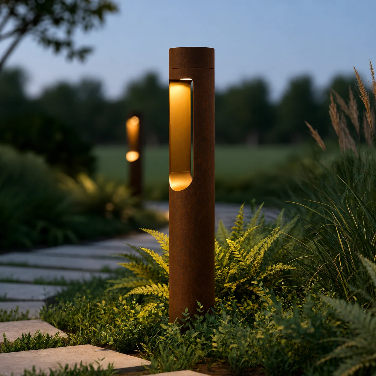 Baliza LED Exterior "Medinipur" 60Cm 10W 220VAC 3000ºK Marron Oxido