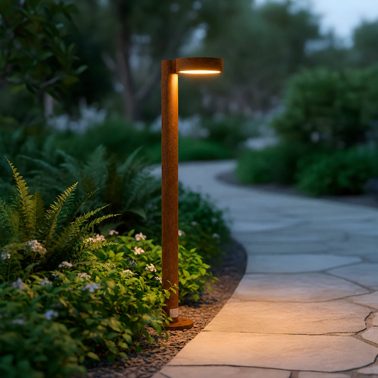 Baliza LED Exterior "Fenglu" 60Cm 10W 220VAC 3000ºK Marron Oxido