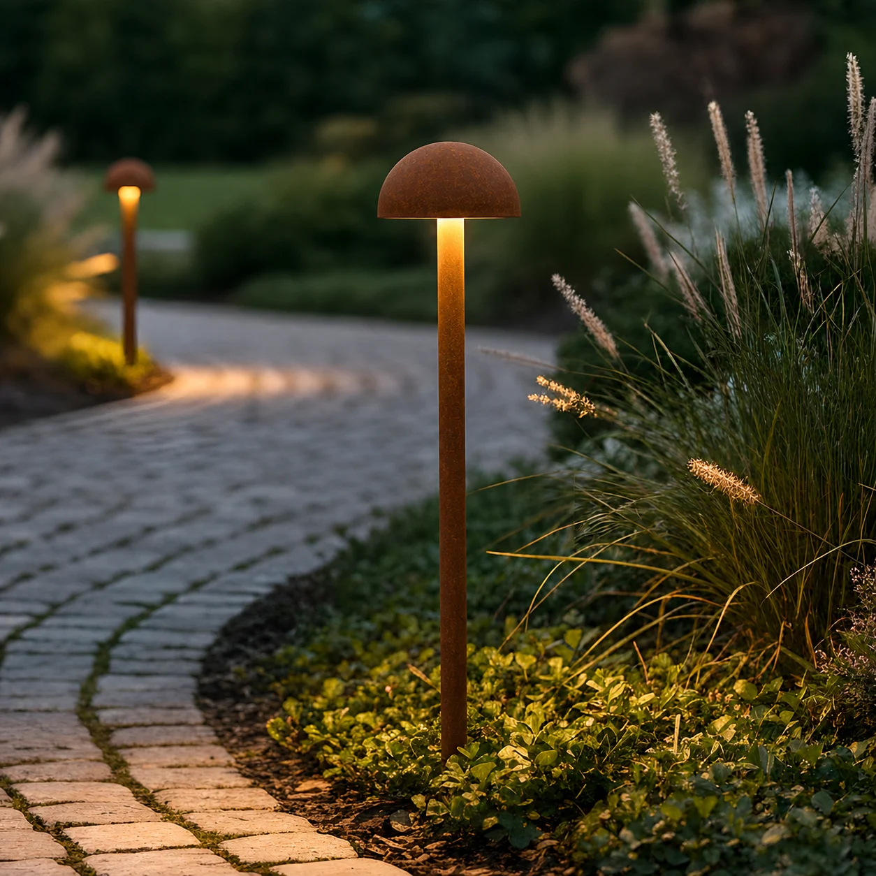 Baliza LED Exterior "Ocala" 60Cm 12W 220VAC 3000ºK Marron Oxido