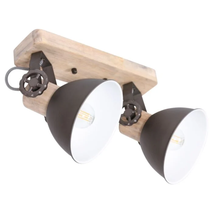 Steinhauer Gearwood Lámpara de Techo Madera clara, 2 luces