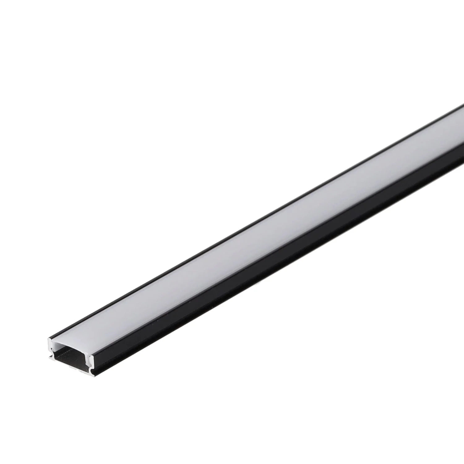 Perfíl Aluminio Negro para Tira LED - Difusor Opal