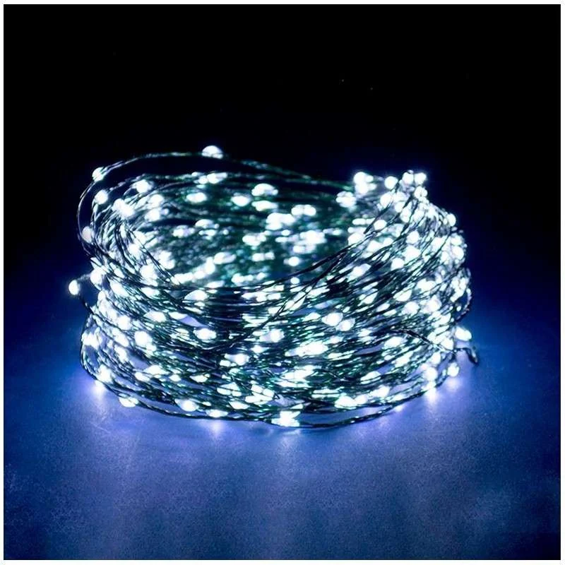 Tira 180 LED a pilas luz fría 18 metros de largo programable