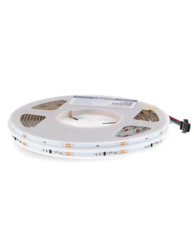Tira LED COB TIPS RGBIC digital 24V 21W/m IP20 5 metros, luz continua multicolor