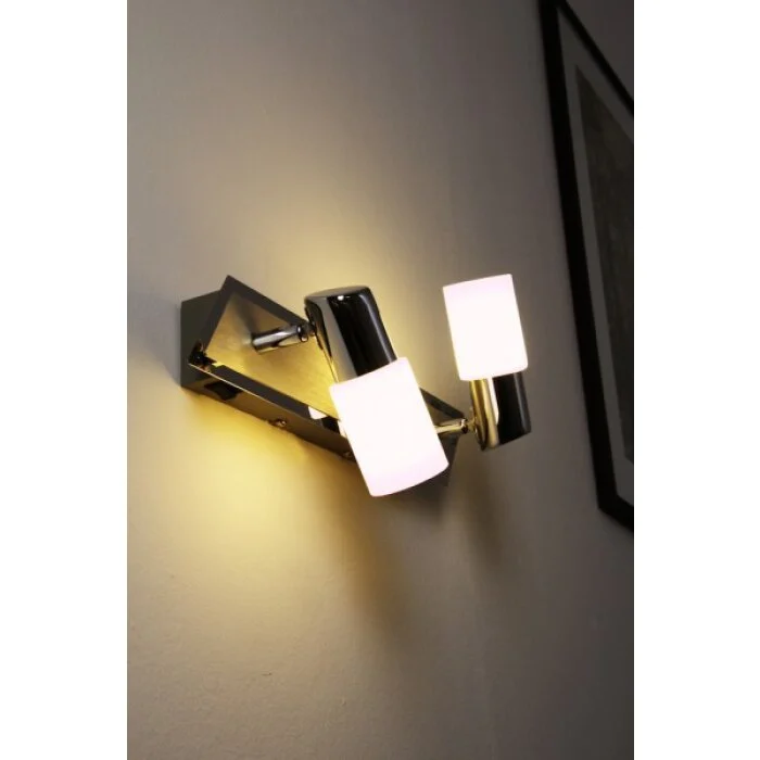 Trio Aplique LED Aluminio, Cromo, Acero inoxidable, 2 luces