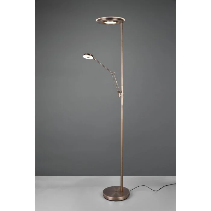 Trio Barrie Lámpara de Pie LED Latón antiguo, 2 luces