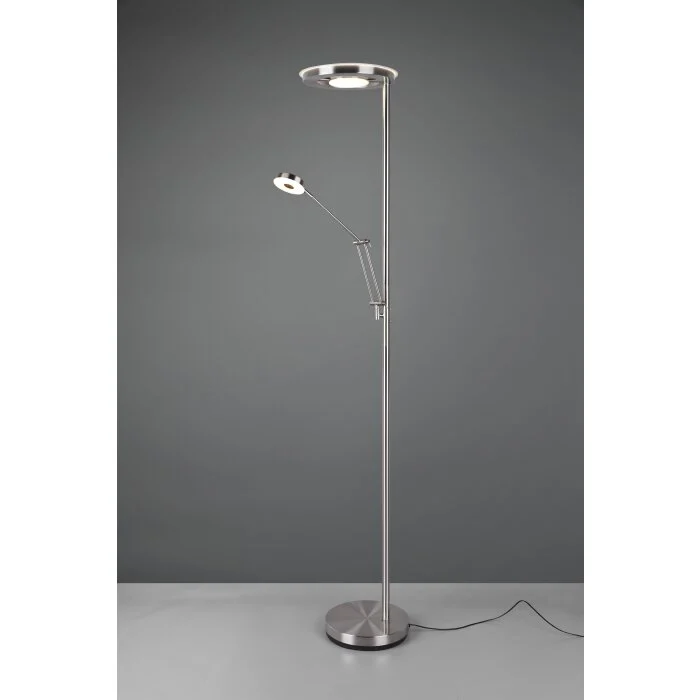 Trio Barrie Lámpara de Pie LED Níquel-mate, 2 luces