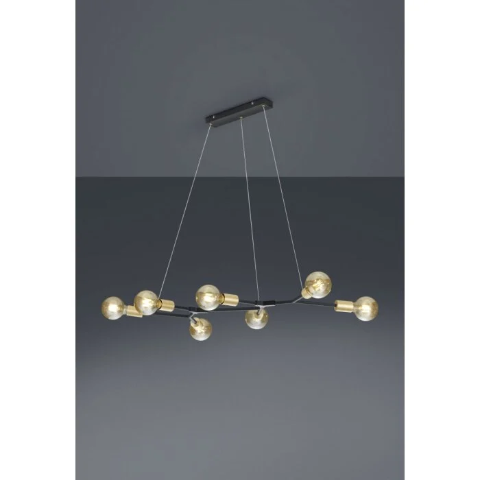 Trio CROSS Lámpara Colgante Negro, 7 luces
