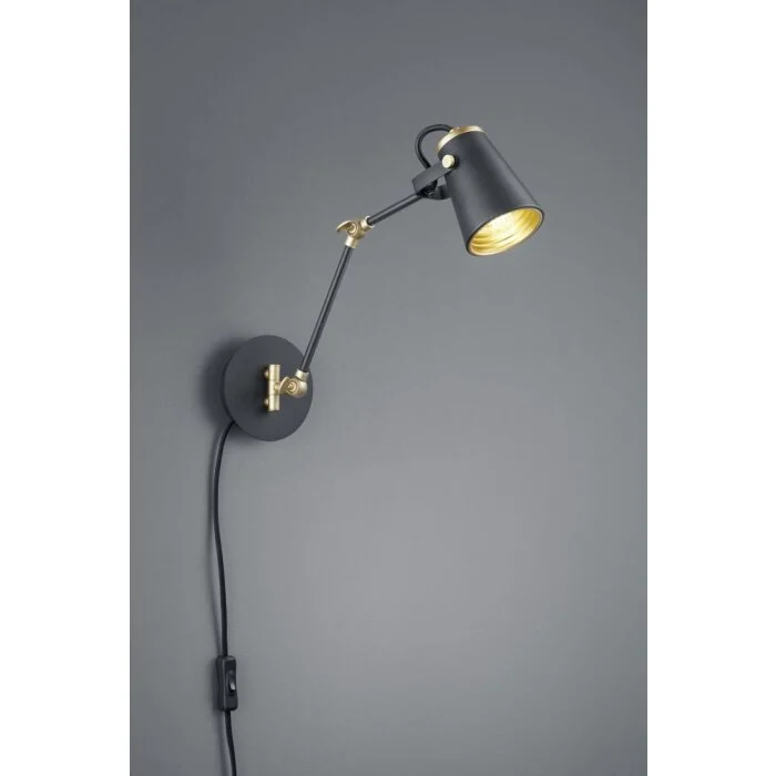 Trio EDWARD Aplique Negro, 1 luz