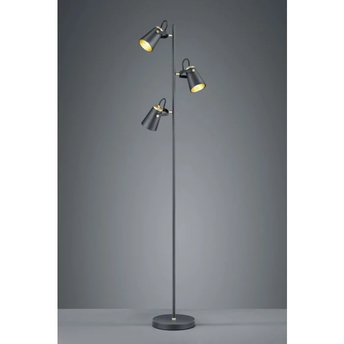 Trio EDWARD Lámpara de Pie Negro, 3 luces