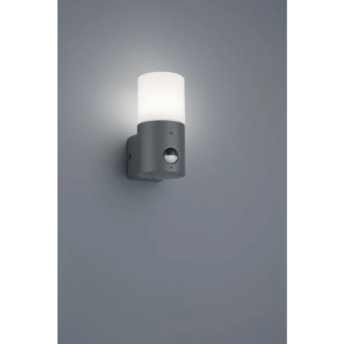 Trio HOOSIC Aplique para exterior Antracita, 1 luz, Sensor de movimiento