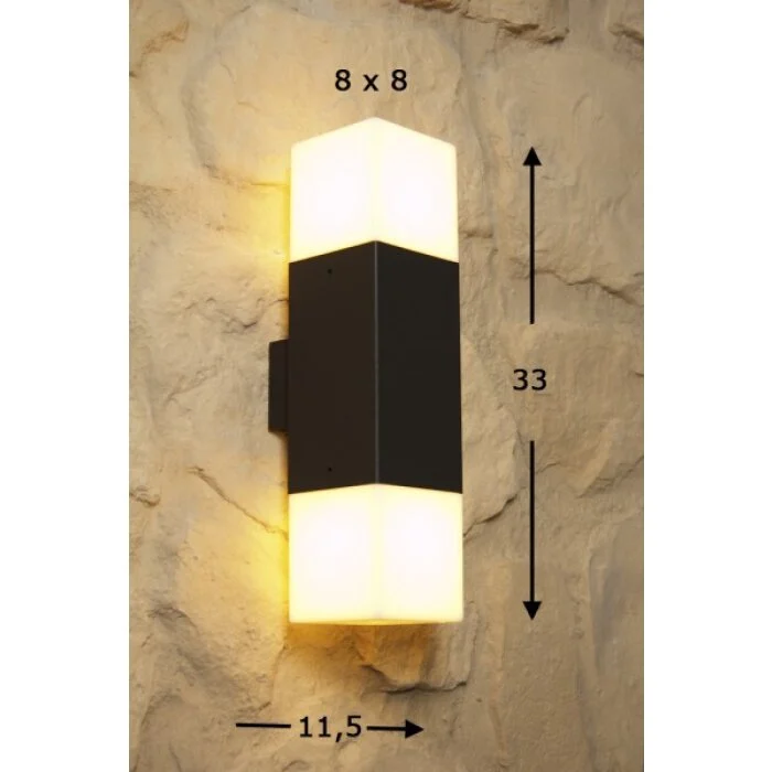 Trio HUDSON Aplique para exterior Negro, 2 luces