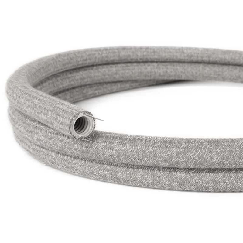 Tubo decorativo semiflexible lino gris Ø20 mm para instalaciones eléctricas vista