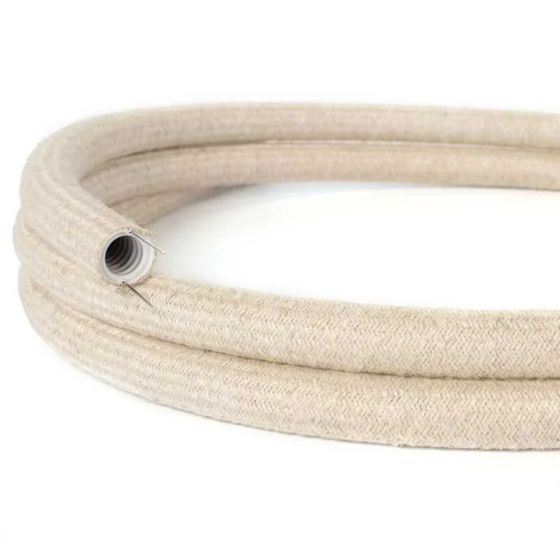 Tubo decorativo semiflexible beige Ø20 mm para instalaciones eléctricas vista
