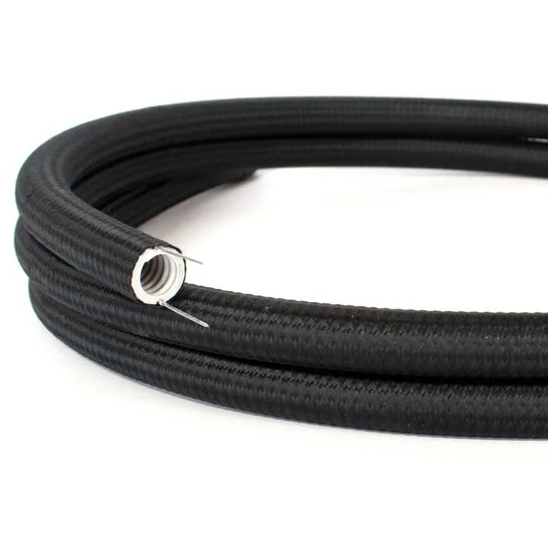 Tubo decorativo semiflexible negro Ø20 mm para instalaciones eléctricas vista