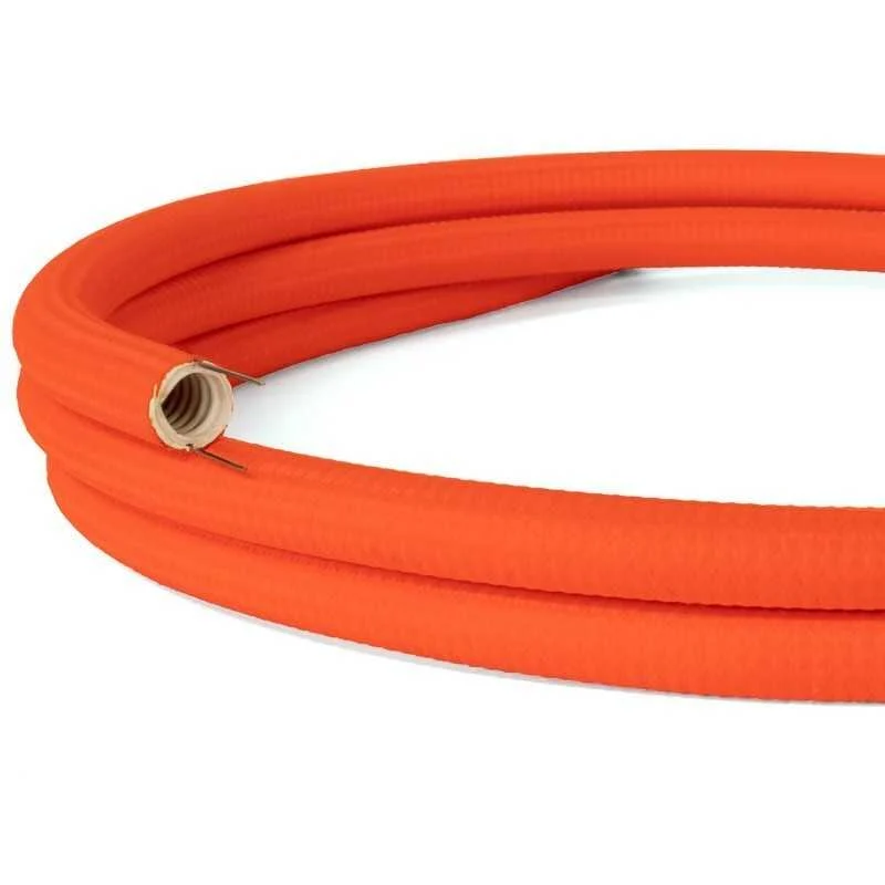 Tubo decorativo semiflexible naranja flúor Ø20 mm para instalaciones eléctricas vista