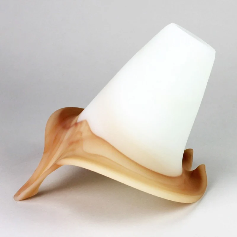 Tulipa opal con ribete ámbar Ø140 mm boca Ø30
