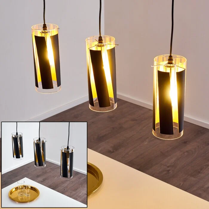 Vänersborg Lámpara Colgante Negro, 3 luces