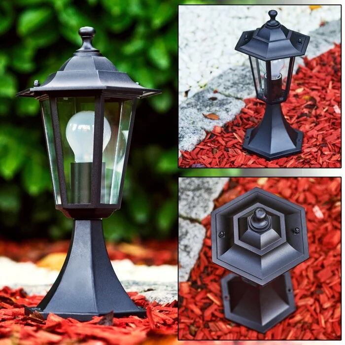 Valtimo Poste de Jardín Negro, 1 luz