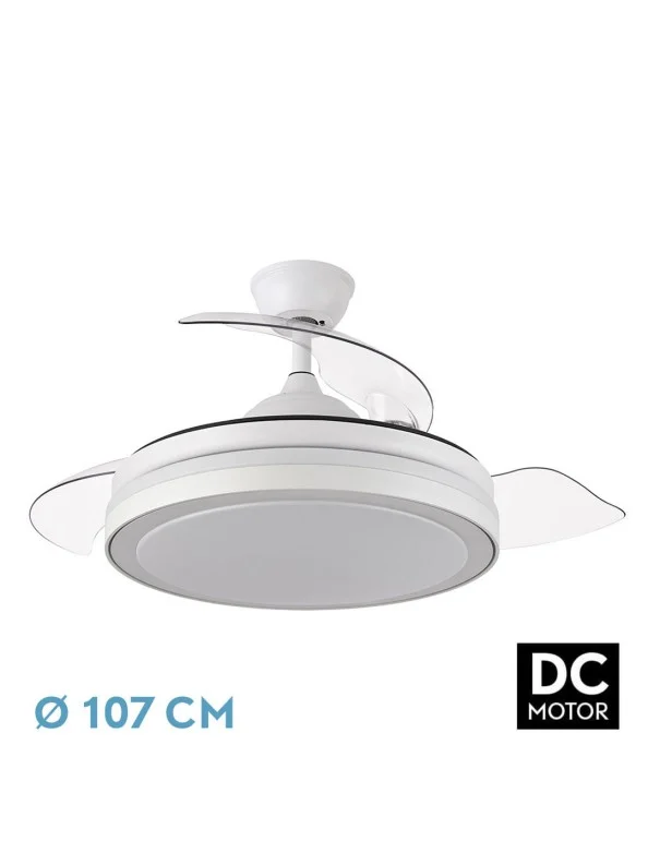 Ventilador Alto Rendimiento Retráctil Blanco