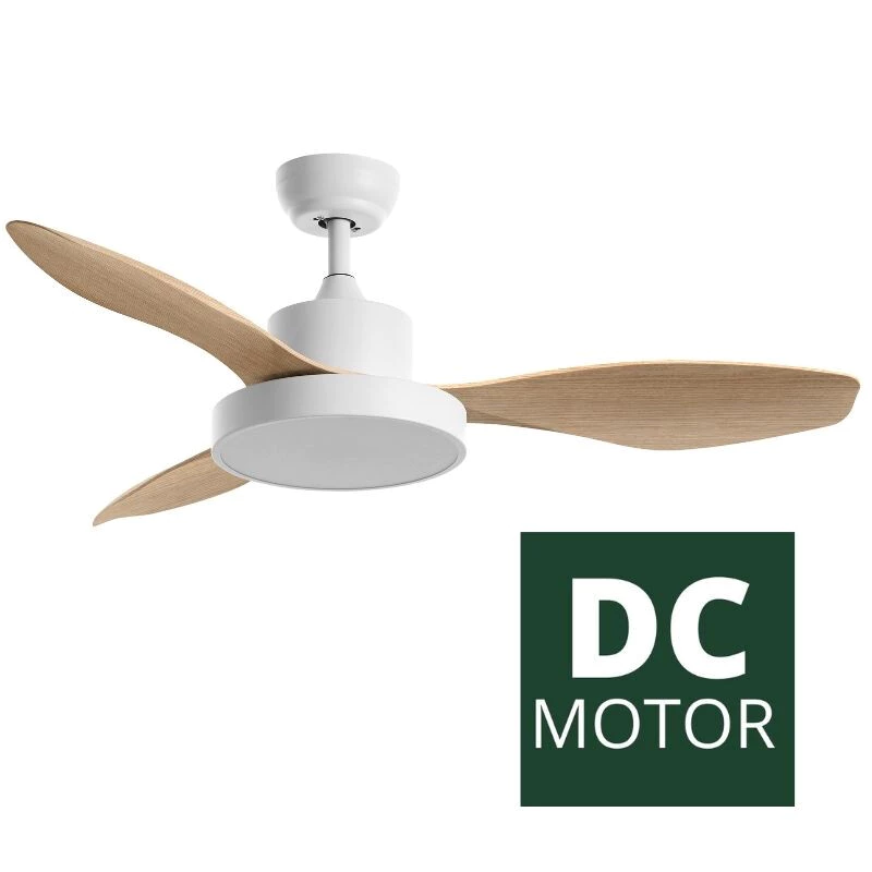 VENTILADOR DC RIGA BLANCO PALAS NATURAL | MDC