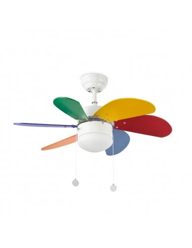 Ventilador de techo con luz Palao - Faro - Ventilador de techo infantil multicolor