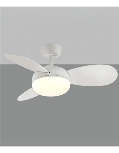 Ventilador de techo con luz Bise - ACB - Ventilador con palas reversibles, LED regulable