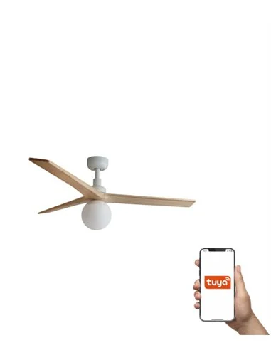 Ventilador de techo con luz Klim Smart M - Faro - Ventilador inteligente y silencioso, luz bola
