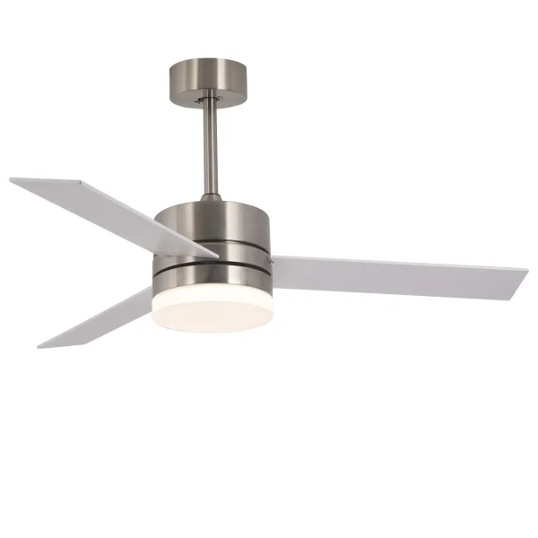 VENTILADOR DE TECHO CON LUZ LED 17W REGULABLE NÍQUEL NEW LORENZO