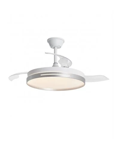 Ventilador de techo con luz Mini Togo - AJP – Ventilador con aspas retráctiles, motor DC con 6 velocidades