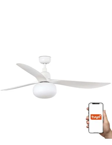 Ventilador de techo con luz Outwood L - Faro - Ventilador Smart (Tuya), blanco, apto para exterior