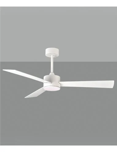 Ventilador de techo con luz Shamal - ACB - Palas reversibles blanco/haya, LED regulable