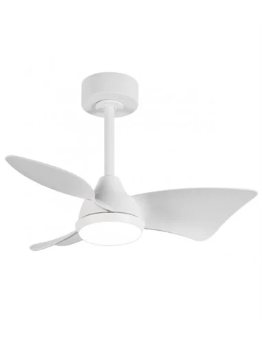 Ventilador de techo con luz Tauro - AJP - Ventilador blanco, pequeño y silencioso