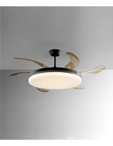 Ventilador de techo con luz Vento – Schuller - Palas retráctiles, 6 velocidades
