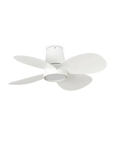 Ventilador de techo con luz Klover - Faro - Ventilador blanco LED