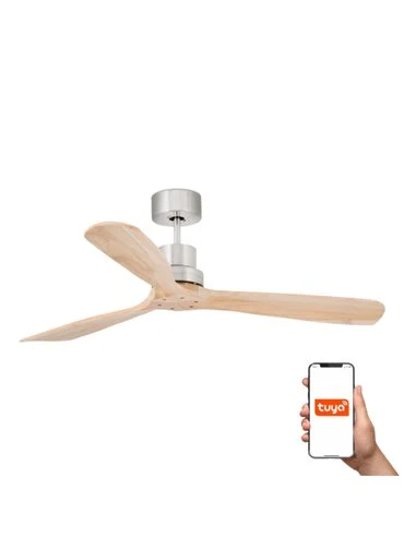Ventilador de techo Lantau Smart L - Faro - Ventilador inteligente y silencioso, palas de pino