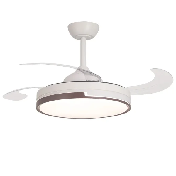 VENTILADOR DE TECHO LED 38W REGULABLE 4 ASPAS PLEGABLES SKYLER